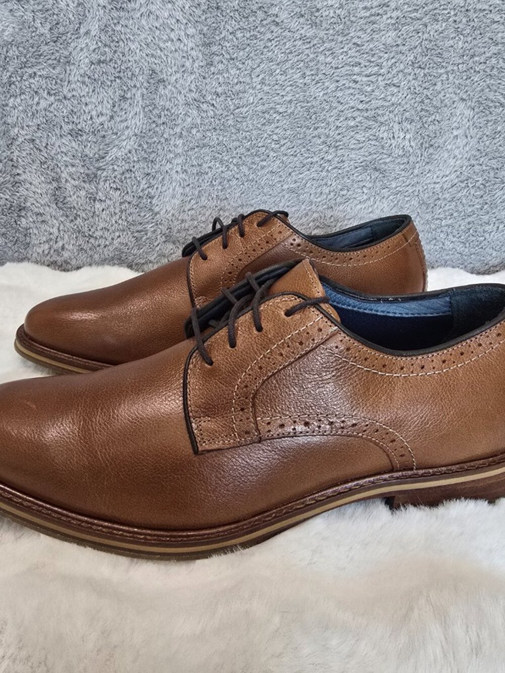 Johnston & Murphy Men's XC Flex Raleigh Plain Toe Shoes Tan Leather Size 11 NEW